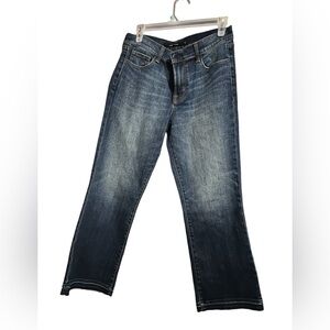 J Brand Dark Wash Frayed Ankle Jeans